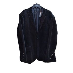 Rongkai Sport Coat Mens Size 3XL Black Velvet Lined Pockets Single Breasted Nwt